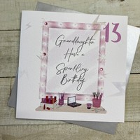 GRANDDAUGHTER AGE 13 - LARGE CARD WITH MIRROR AND MAKEUP (XR109-GD13)