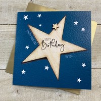 BIRTHDAY BIG STAR - WOODEN STAR (S198-HB)