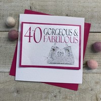 40 - GORGEOUS BIRTHDAY GIRL - SILVER HANDBAG CARD (NP40)