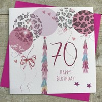 AGE 70 LEOPARD PRINT BALLONS AGE CARD (SL70)