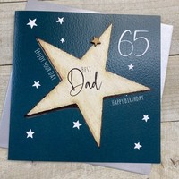 DAD AGE 65 - BIG STAR - LARGE BIRTHDAY CARD