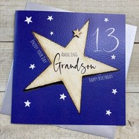 GRANDSON AGE 13 - BIG STAR - LARGE BIRTHDAY CARD