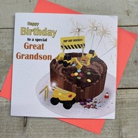 GREAT GRANDSON DIGGER CAKE CARD (R220-GGS)