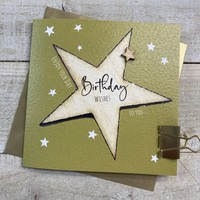 GOLD - BIG STAR BIRTHDAY BOY CARD (S318)