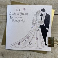 BRIDE & GROOM WEDDING DAY CARD -COUPLE  (D17)