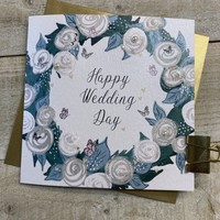 WEDDING CARD - WEDDING FLOWERS & BUTTERFLIES (D18)