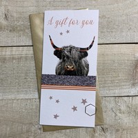 6 x MONEY WALLET - HIGHLAND COW (WBW-305)